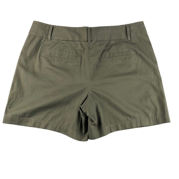 LOFT Womens Sz10 Army Green Flat Front Chino Shorts, 6", Mid Rise, Cotton, Basic - Picture 2 of 9